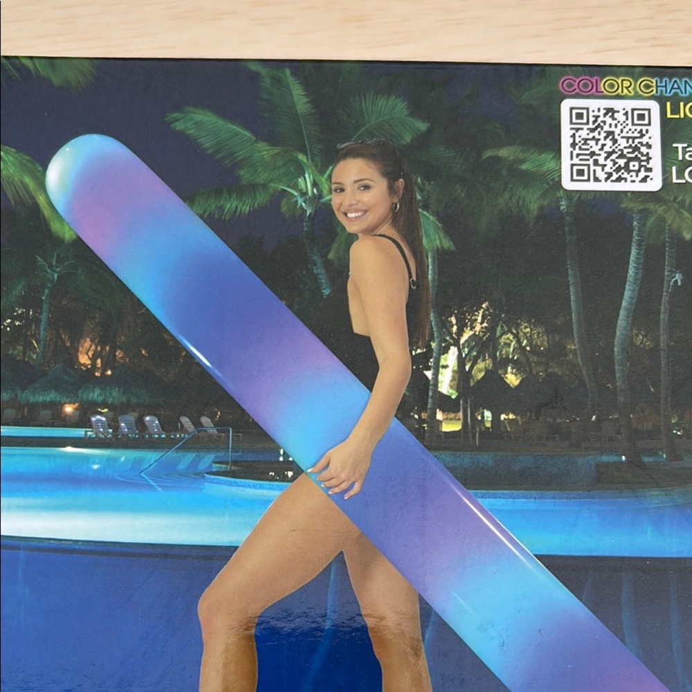 PoolCandy Illuminated LED Super Noodle 72 Inch Color Changing Inflatable Float - Picture 3 of 4